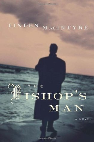 Book cover. Dark figure of man standing on shore at dusk.
