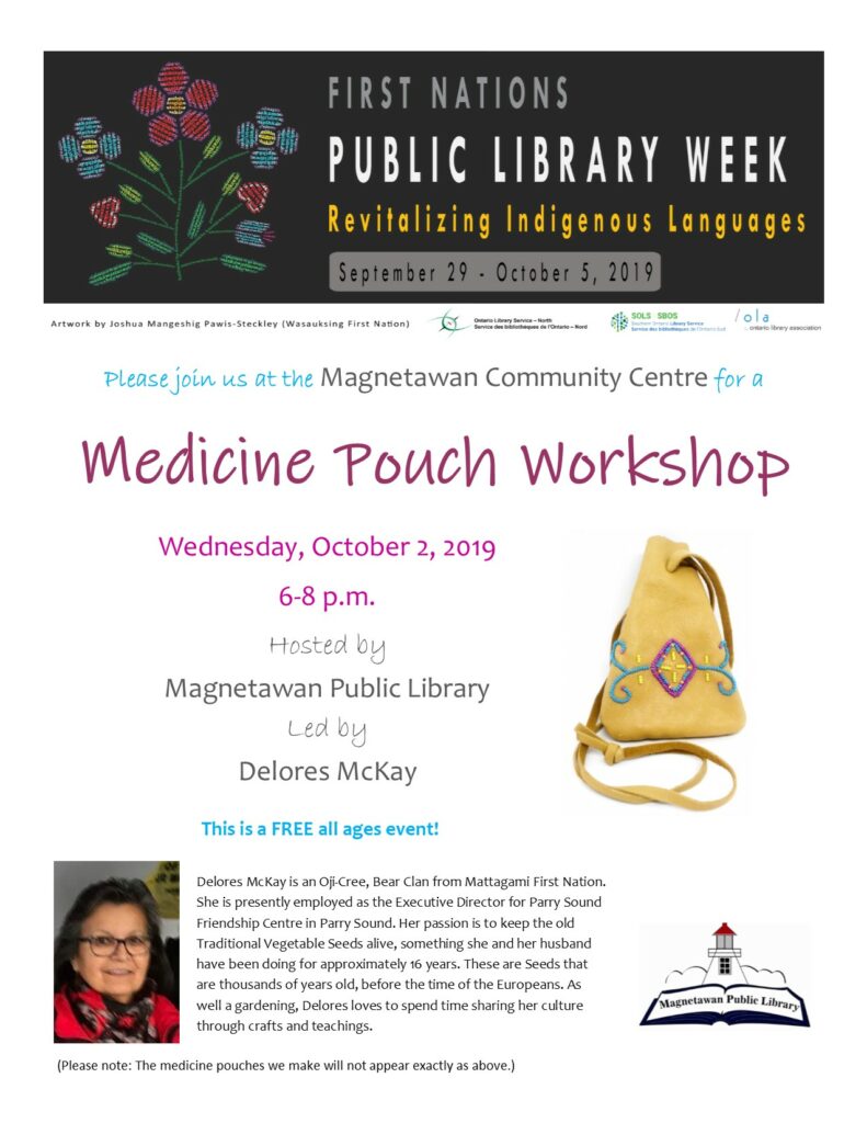 Poster for FNPLW Medicine Pouch Workshop