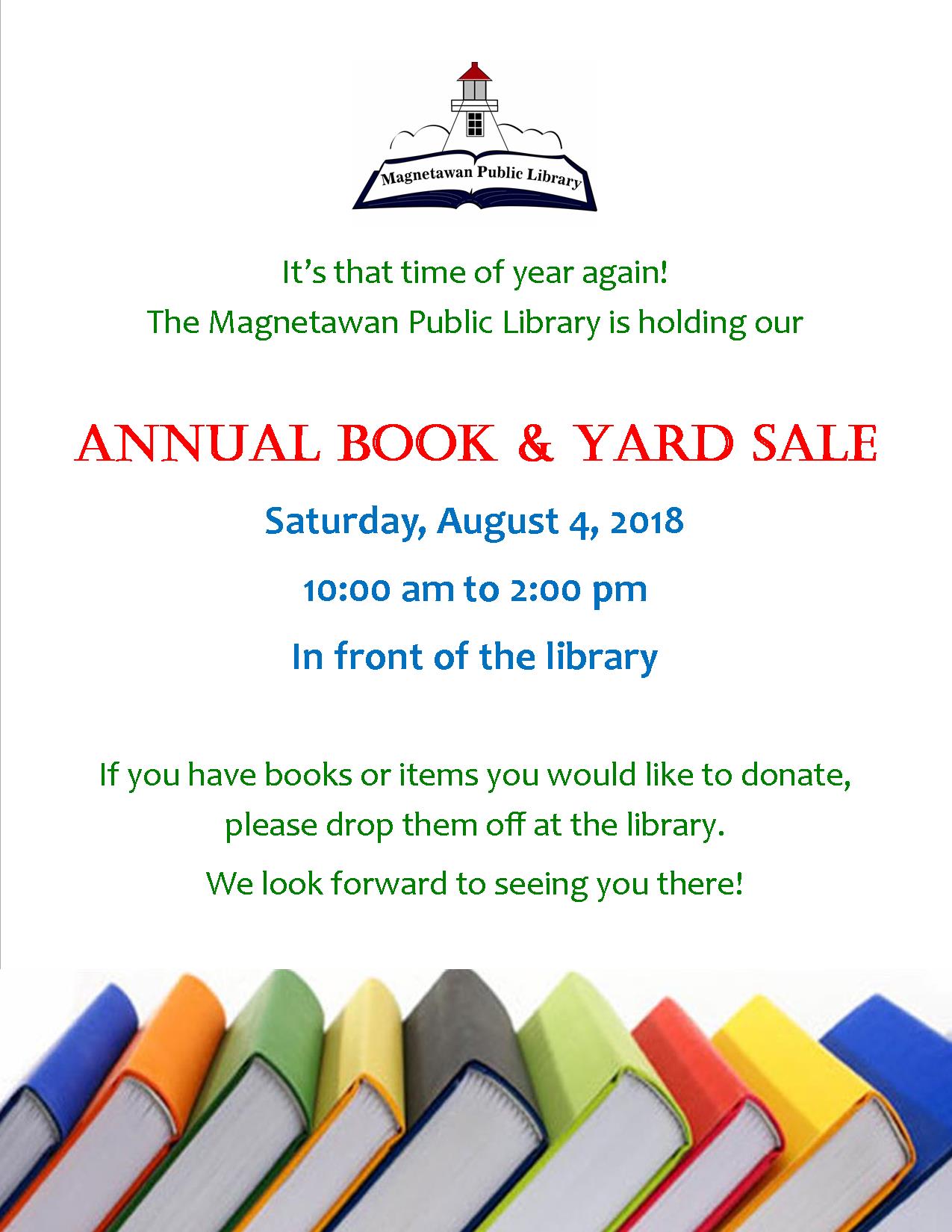 Annual Book and Yard sale poster